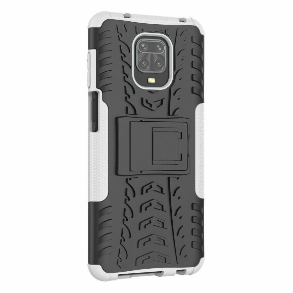 Чехол Hybrid Armor для Redmi Note 9S / Note 9 Pro / Note 9 Pro Max (черный + белый)