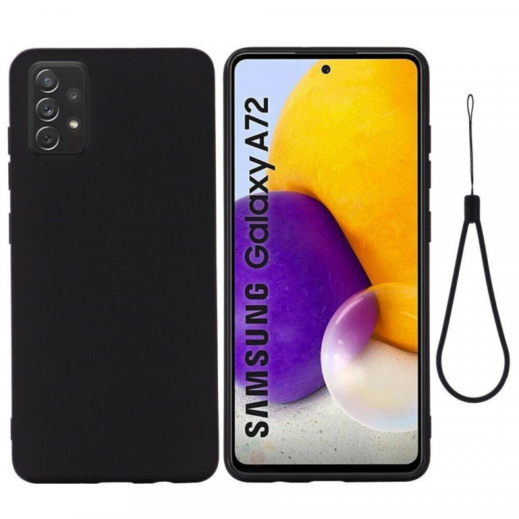 Силиконовый чехол Mobile Shell для Samsung Galaxy A72 (черный)