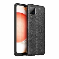 Чехол-накладка Litchi Grain для Samsung Galaxy A12 (черный) Чехол-накладка Litchi Grain для Samsung Galaxy A12 (черный)