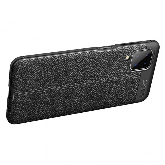 Чехол-накладка Litchi Grain для Samsung Galaxy A12 (черный) Чехол-накладка Litchi Grain для Samsung Galaxy A12 (черный)