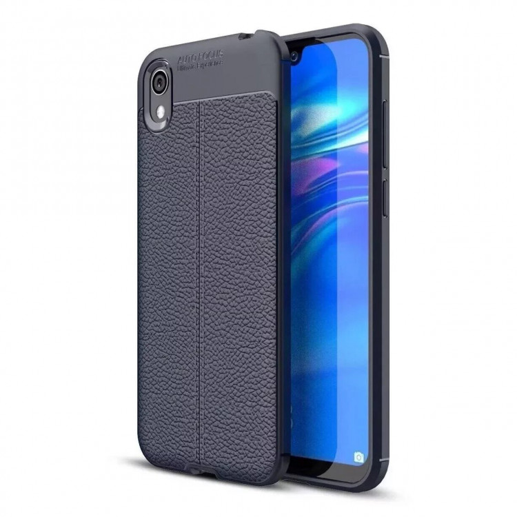 Чехол-накладка Litchi Grain для Huawei Y5 (2019) / Honor 8S (темно-синий)