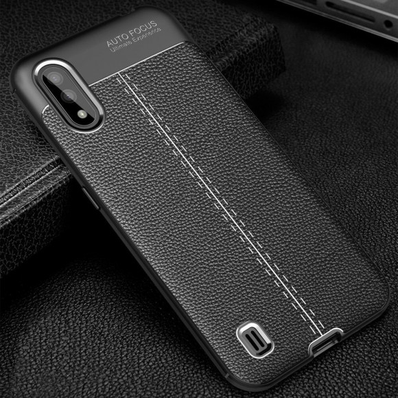 Чехол-накладка Litchi Grain для Samsung Galaxy M01 (черный) Чехол-накладка Litchi Grain для Samsung Galaxy M01 (черный)