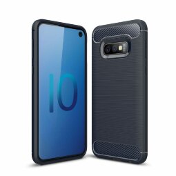 Чехол-накладка Carbon Fibre для Samsung Galaxy S10e (темно-синий)