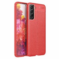 Чехол-накладка Litchi Grain для Samsung Galaxy S21 FE (красный)