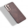 Кожаная накладка-чехол для Samsung Galaxy S21 (коричневый)