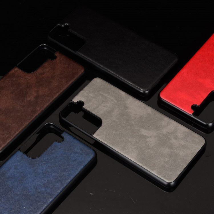 Кожаная накладка-чехол для Samsung Galaxy S21 (коричневый)