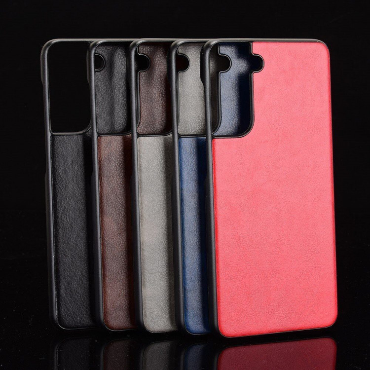 Кожаная накладка-чехол для Samsung Galaxy S21 (коричневый)