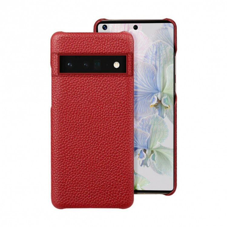 Кожаный чехол Cowhide для Google Pixel 6 Pro (красный)