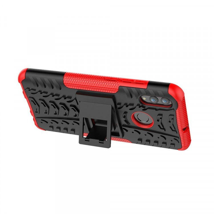 Чехол Hybrid Armor для Huawei Honor 10 Lite / P Smart (2019)  (черный + красный)