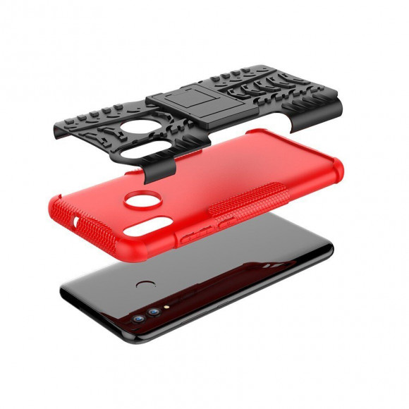 Чехол Hybrid Armor для Huawei Honor 10 Lite / P Smart (2019)  (черный + красный) Чехол Hybrid Armor для Huawei Honor 10 Lite / P Smart (2019)  (черный + красный)