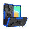 Чехол Armor Shockproof Ring Holder для Infinix Smart 6 (черный + голубой)