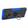 Чехол Armor Shockproof Ring Holder для Infinix Smart 6 (черный + голубой)