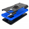 Чехол Armor Shockproof Ring Holder для Infinix Smart 6 (черный + голубой)