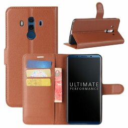 Чехол с визитницей для Huawei Mate 10 Pro (коричневый)
