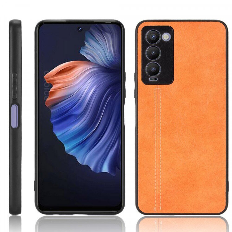 Чехол из экокожи для Tecno Camon 18 / Camon 18 P (оранжевый)
