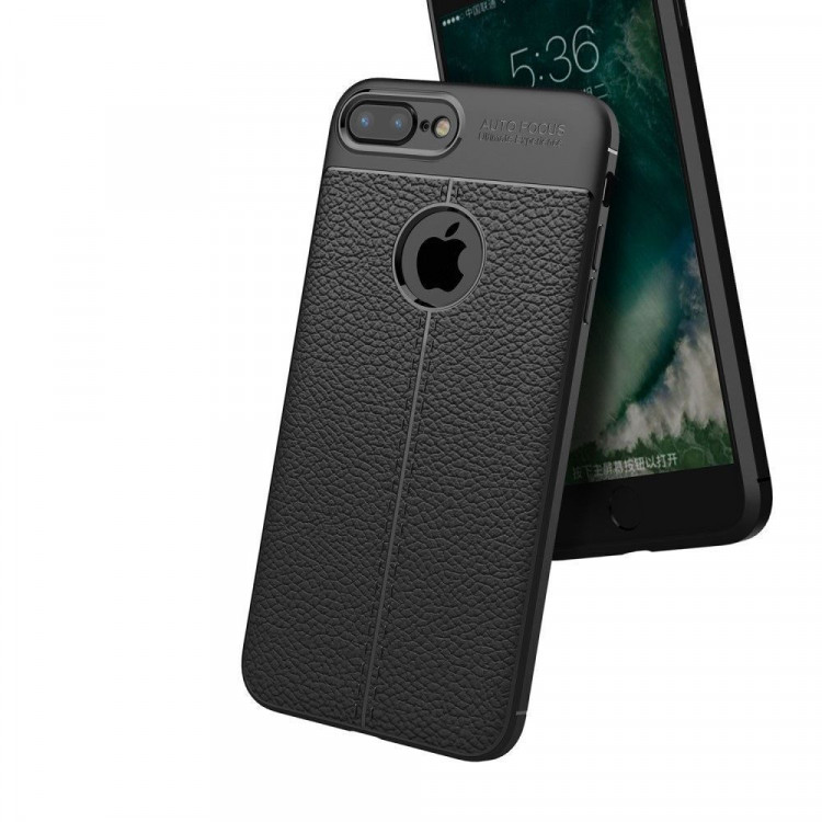 Чехол-накладка Litchi Grain для iPhone 8 Plus / iPhone 7 Plus (черный)