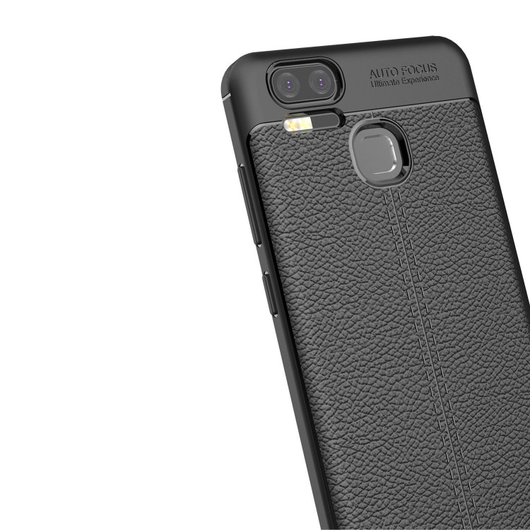 Чехол-накладка Litchi Grain для Asus Zenfone 3 Zoom ZE553KL (черный)