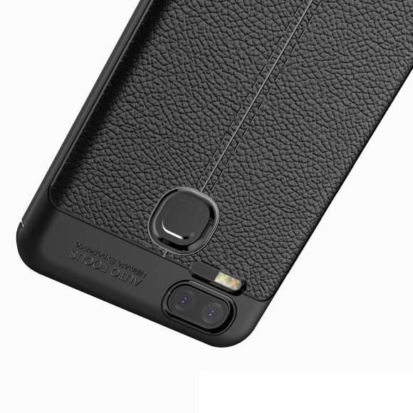 Чехол-накладка Litchi Grain для Asus Zenfone 3 Zoom ZE553KL (черный)