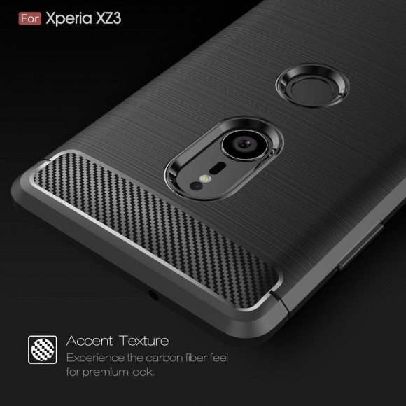 Чехол-накладка Carbon Fibre для Sony Xperia XZ3 (черный) Чехол-накладка Carbon Fibre для Sony Xperia XZ3 (черный)