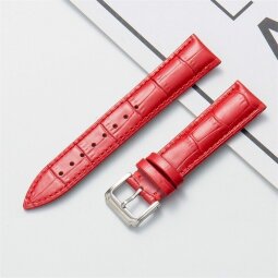 Кожаный ремешок Crocodile Design для часов 18мм (красный)