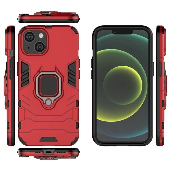 Чехол Armor Ring Holder для iPhone 14 (красный) Чехол Armor Ring Holder для iPhone 14 (красный)