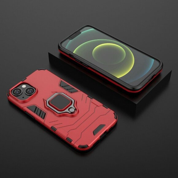 Чехол Armor Ring Holder для iPhone 14 (красный) Чехол Armor Ring Holder для iPhone 14 (красный)