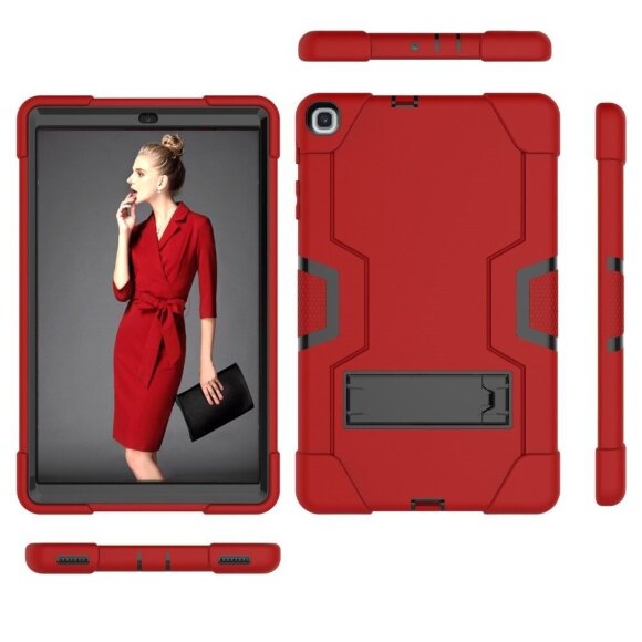 Гибридный TPU чехол для Samsung Galaxy Tab A 10.1 (2019) SM-T510 / SM-T515 (красный + черный) Гибридный TPU чехол для Samsung Galaxy Tab A 10.1 (2019) SM-T510 / SM-T515 (красный + черный)