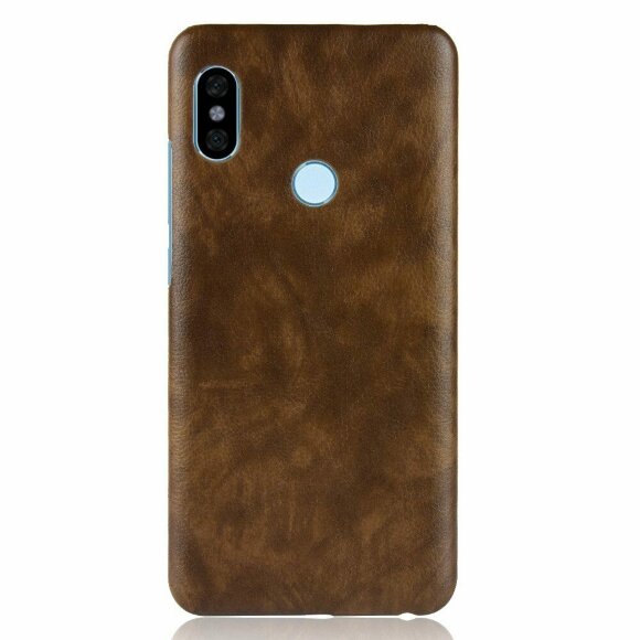 Чехол Litchi Texture для Xiaomi Redmi Note 5 / 5 Pro (коричневый)