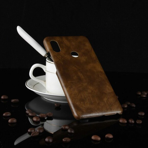 Чехол Litchi Texture для Xiaomi Redmi Note 5 / 5 Pro (коричневый)