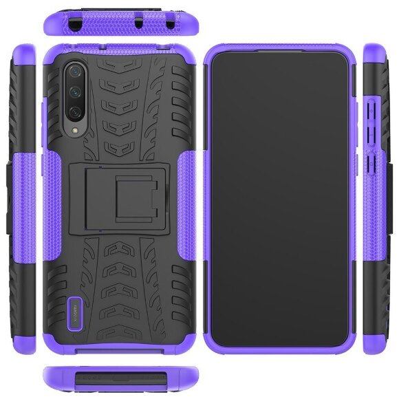 Чехол Hybrid Armor для Xiaomi Mi CC9 / Xiaomi Mi 9 Lite (черный + фиолетовый)