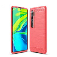 Чехол-накладка Carbon Fibre для Xiaomi Mi Note 10 / Mi Note 10 Pro / Mi CC9 Pro (красный)