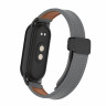 Кожаный ремешок с магнитной застежкой для Xiaomi Mi Smart Band 8, Xiaomi Mi Band 8 (серый)