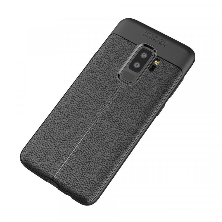 Чехол-накладка Litchi Grain для Samsung Galaxy S9 Plus (черный)
