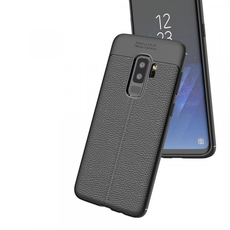 Чехол-накладка Litchi Grain для Samsung Galaxy S9 Plus (черный)