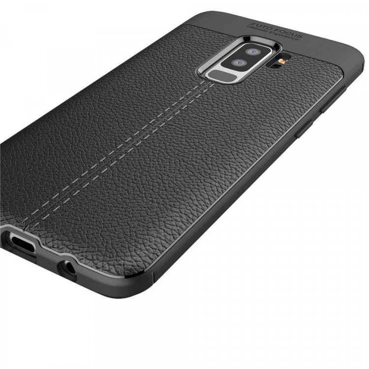 Чехол-накладка Litchi Grain для Samsung Galaxy S9 Plus (черный)