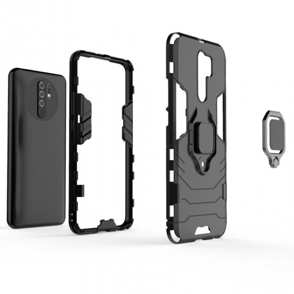 Чехол Armor Ring Holder для Xiaomi Redmi 9 (черный) Чехол Armor Ring Holder для Xiaomi Redmi 9 (черный)