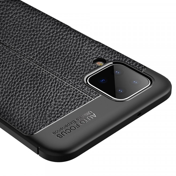 Чехол-накладка Litchi Grain для Samsung Galaxy A12 (красный)