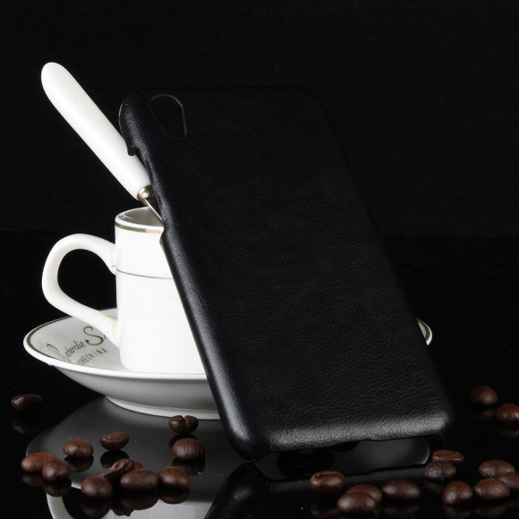 Кожаная накладка-чехол для Huawei Y5 (2019) / Honor 8S (черный)