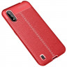 Чехол-накладка Litchi Grain для Samsung Galaxy M01 (красный)