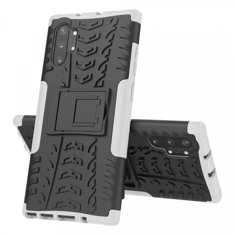 Чехол Hybrid Armor для Samsung Galaxy Note 10+ (Plus) (черный + белый)