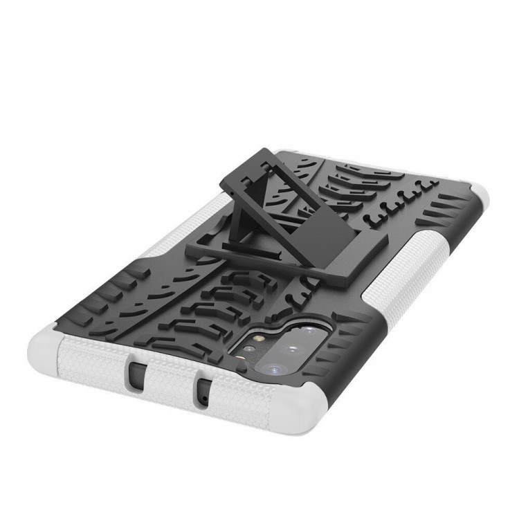 Чехол Hybrid Armor для Samsung Galaxy Note 10+ (Plus) (черный + белый)