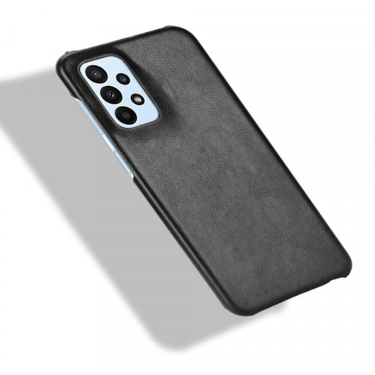 Кожаная накладка-чехол для Samsung Galaxy A23 4G (черный)