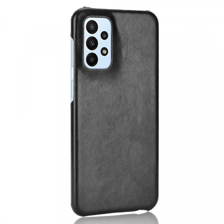 Кожаная накладка-чехол для Samsung Galaxy A23 4G (черный)