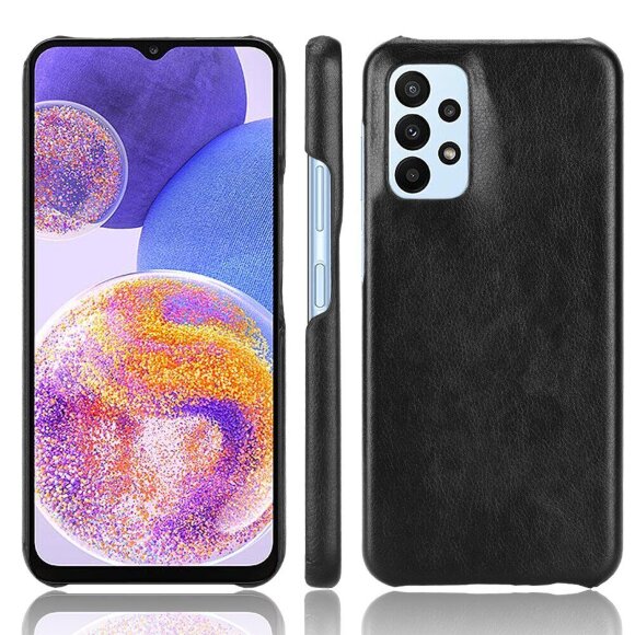 Кожаная накладка-чехол для Samsung Galaxy A23 4G (черный) Кожаная накладка-чехол для Samsung Galaxy A23 4G (черный)
