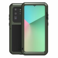 Гибридный чехол LOVE MEI для Samsung Galaxy S20 Ultra (темно-зеленый)