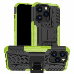Чехол Hybrid Armor для iPhone 14 Pro Max (черный + зеленый)