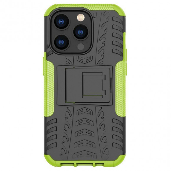 Чехол Hybrid Armor для iPhone 14 Pro Max (черный + зеленый)