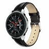 Кожаный ремешок Crocodile Texture для Samsung Gear Sport / Gear S2 Classic / Galaxy Watch 42мм / Watch Active / Watch 3 (41мм) / Watch4 (черный)