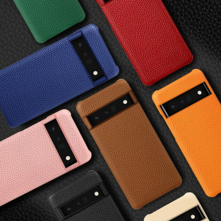 Кожаный чехол Cowhide для Google Pixel 6 Pro (оранжевый)
