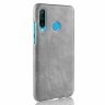 Кожаная накладка-чехол для Huawei P30 Lite / nova 4e / Honor 20S (MAR-LX1H) (серый)